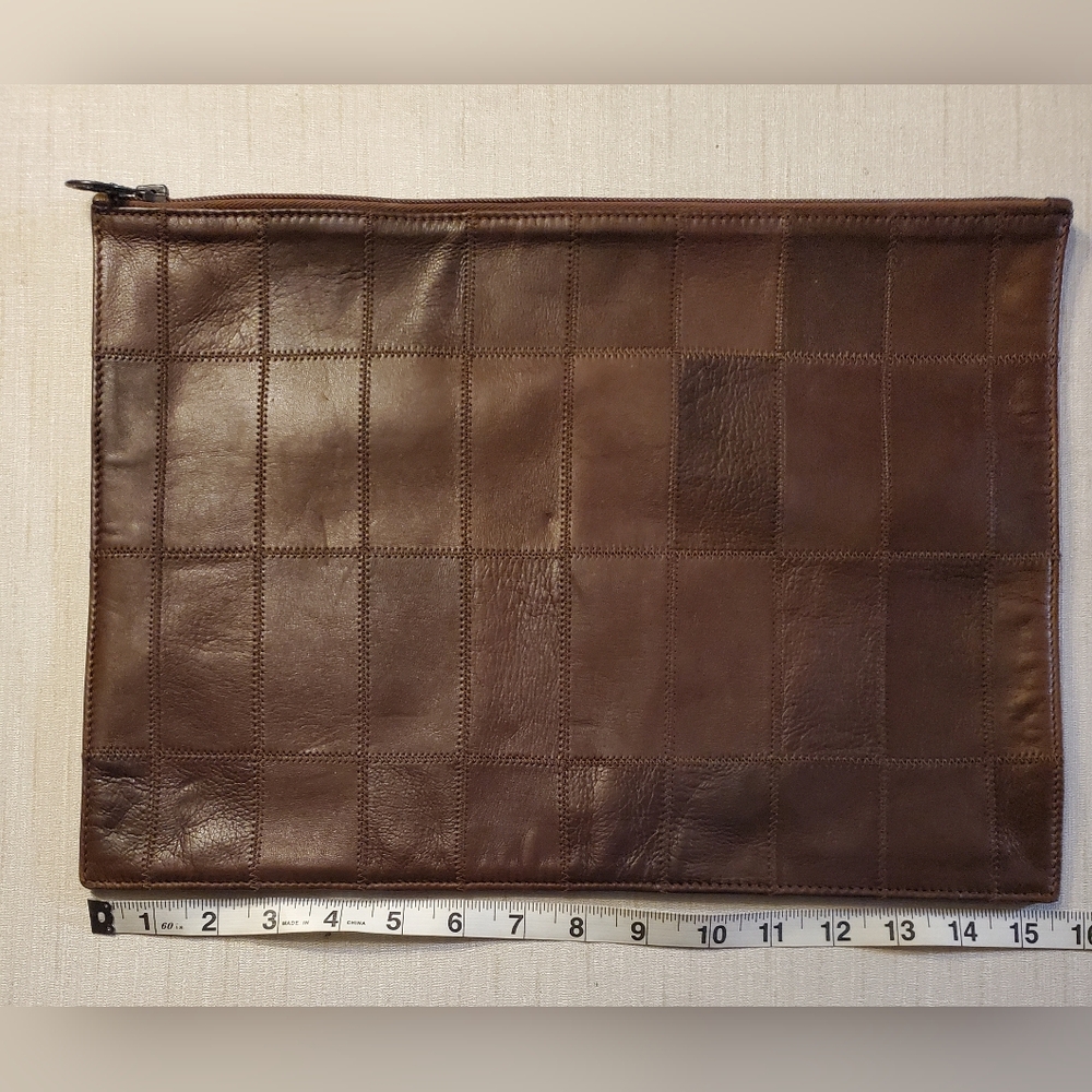 Longchamp vintage 1970s leather document bag France 11"x15"
